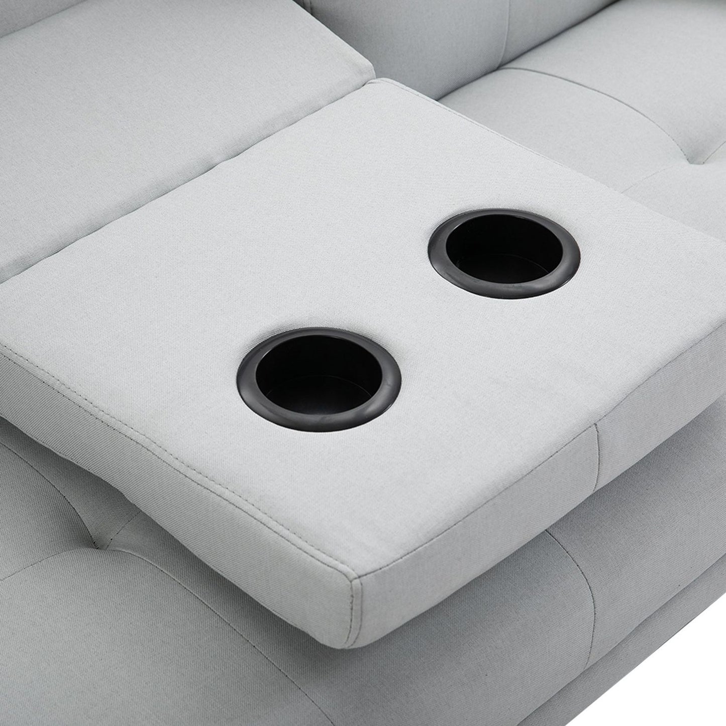 Light gray sofa bed in linen, 3-seater, 181x77x72 cm