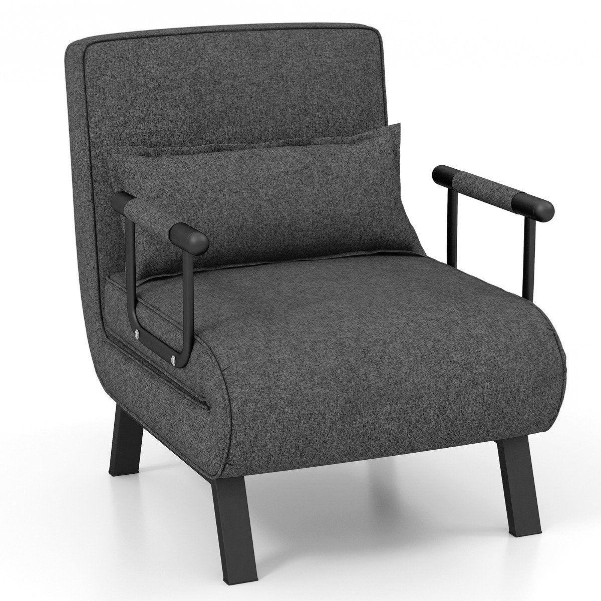 Sofa Bed Folding Adjustable Sofa Bed Sofa Bed with Backrest Dark Gray
