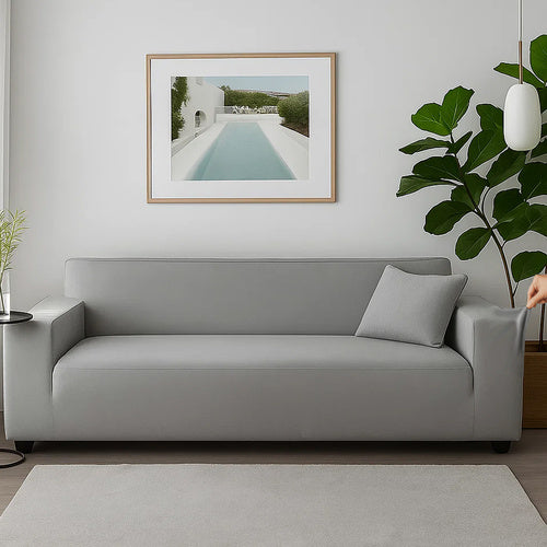 Sofa Cover, Light Gray, 190-230cm Stretch Fit