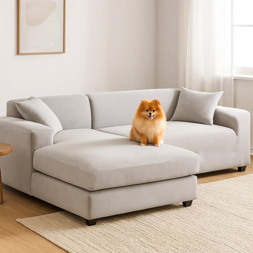 Sofa Cover, Light Gray, 190-230cm Stretch Fit