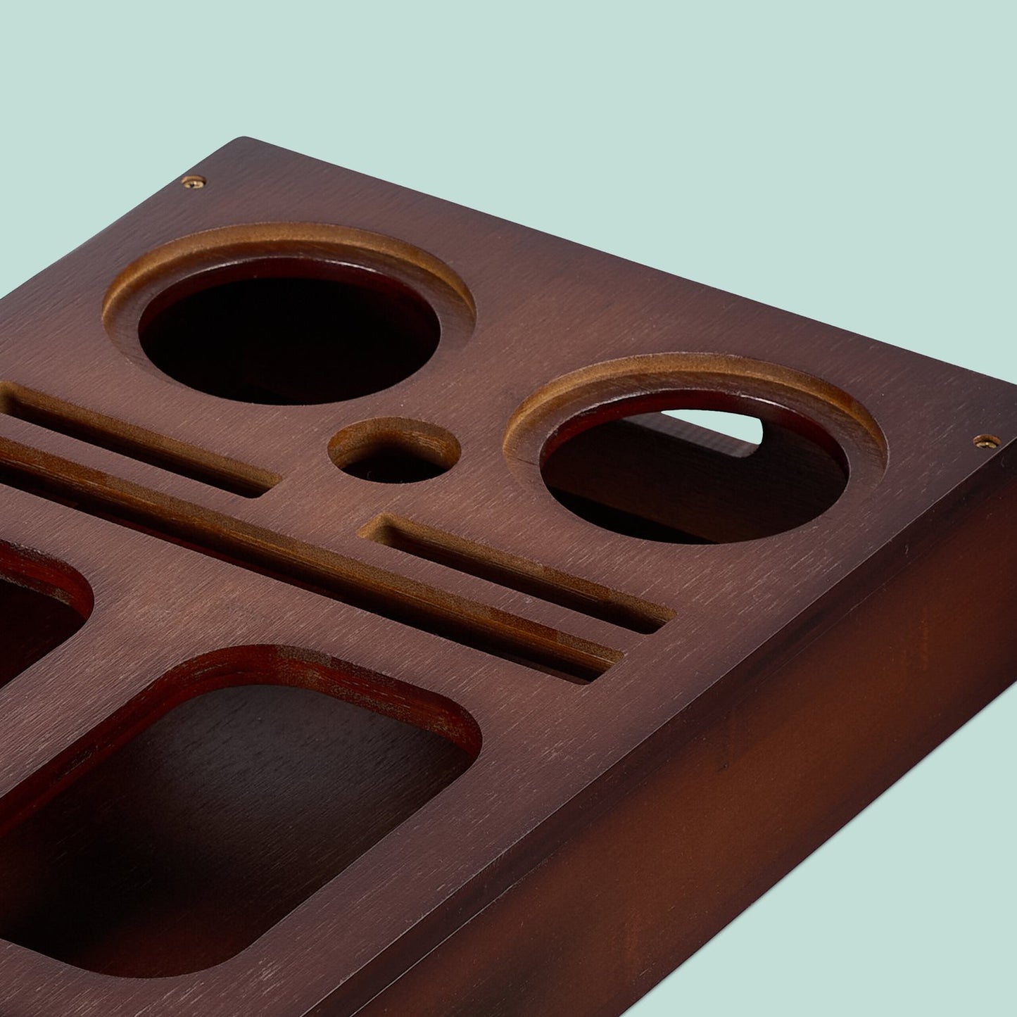 Sofa Snack Tray with Coasters and Drink Holders