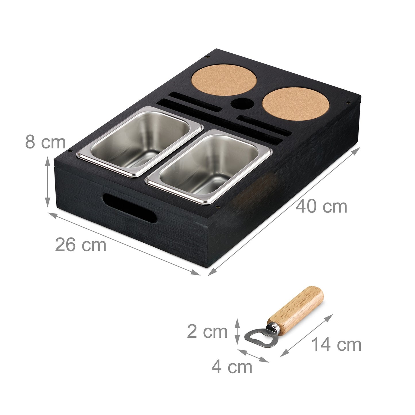 Sofa Snack Tray with Coasters and Drink Holders