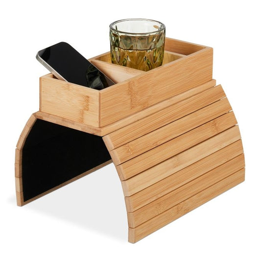 Sofa tray in bamboo with 3 compartments