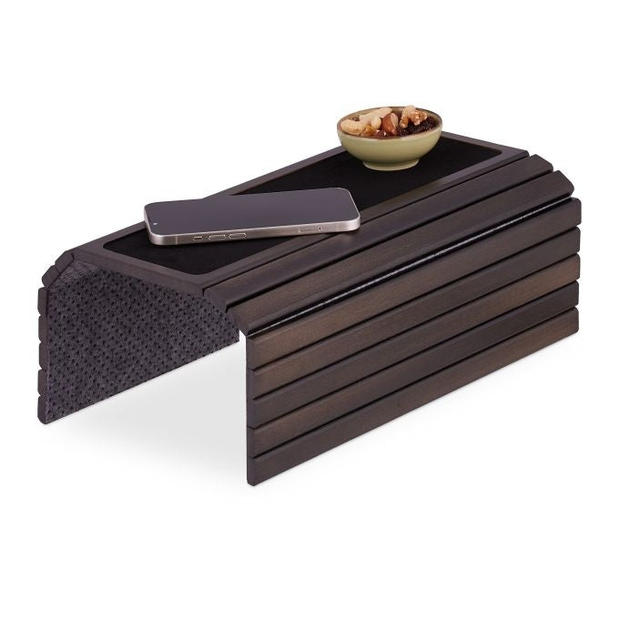 Sofa tray in dark brown bamboo