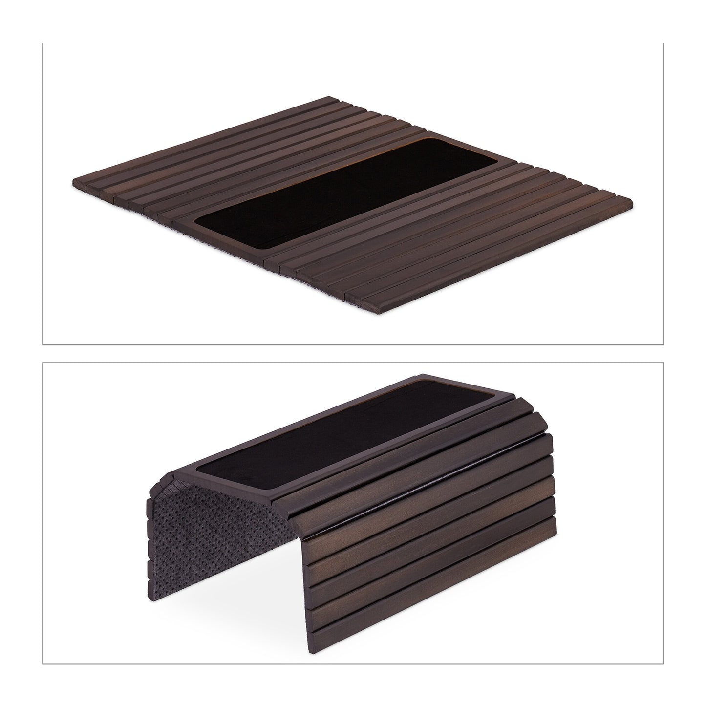 Sofa tray in dark brown bamboo