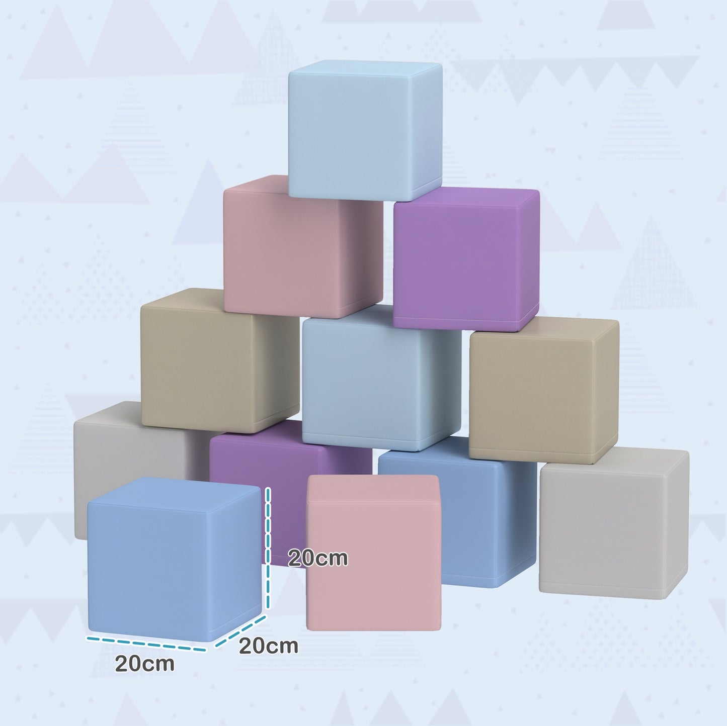 Soft foam building blocks - 12 giant pieces for toddlers