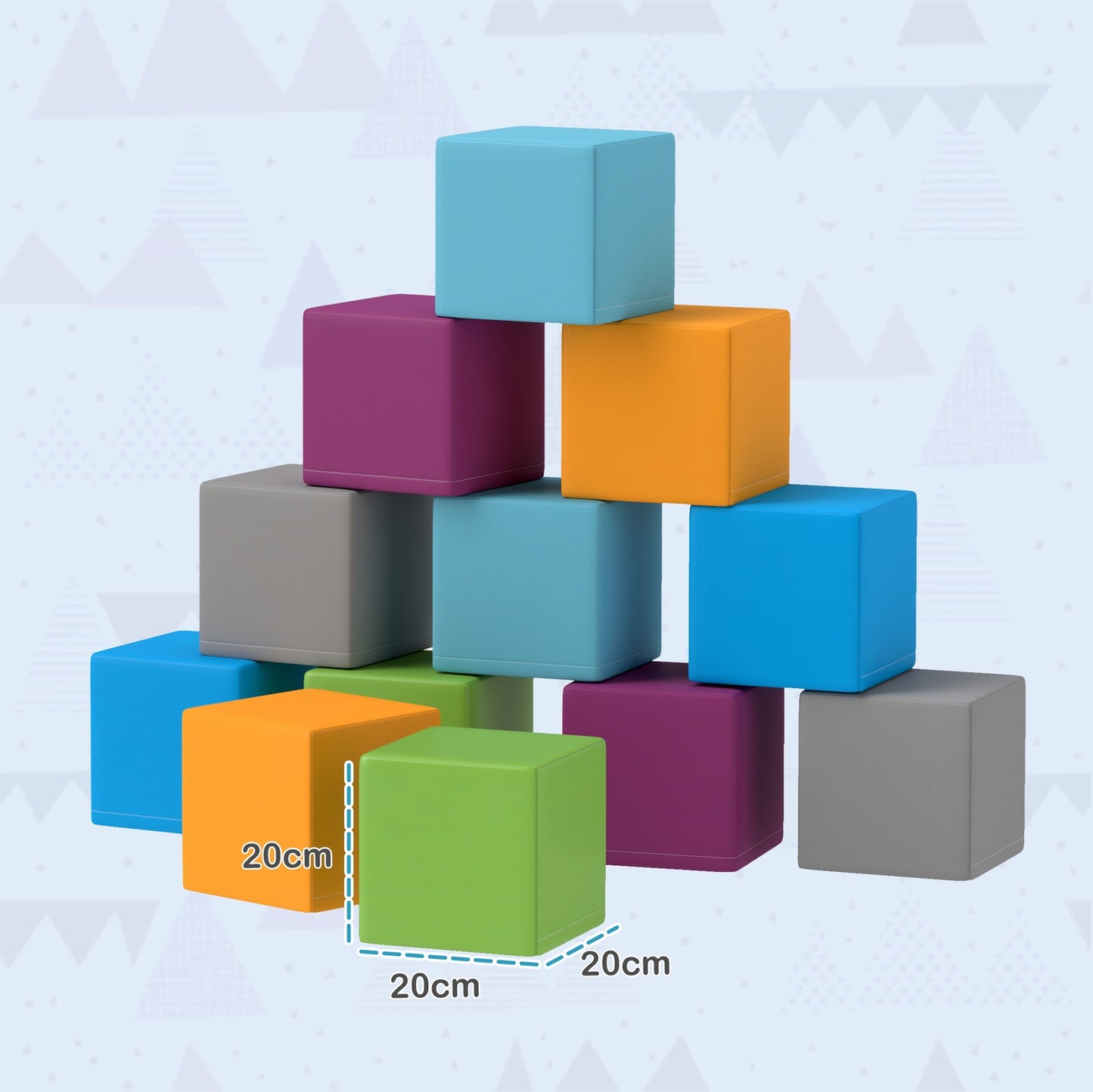 Building blocks in soft foam, artificial leather - 12 pieces