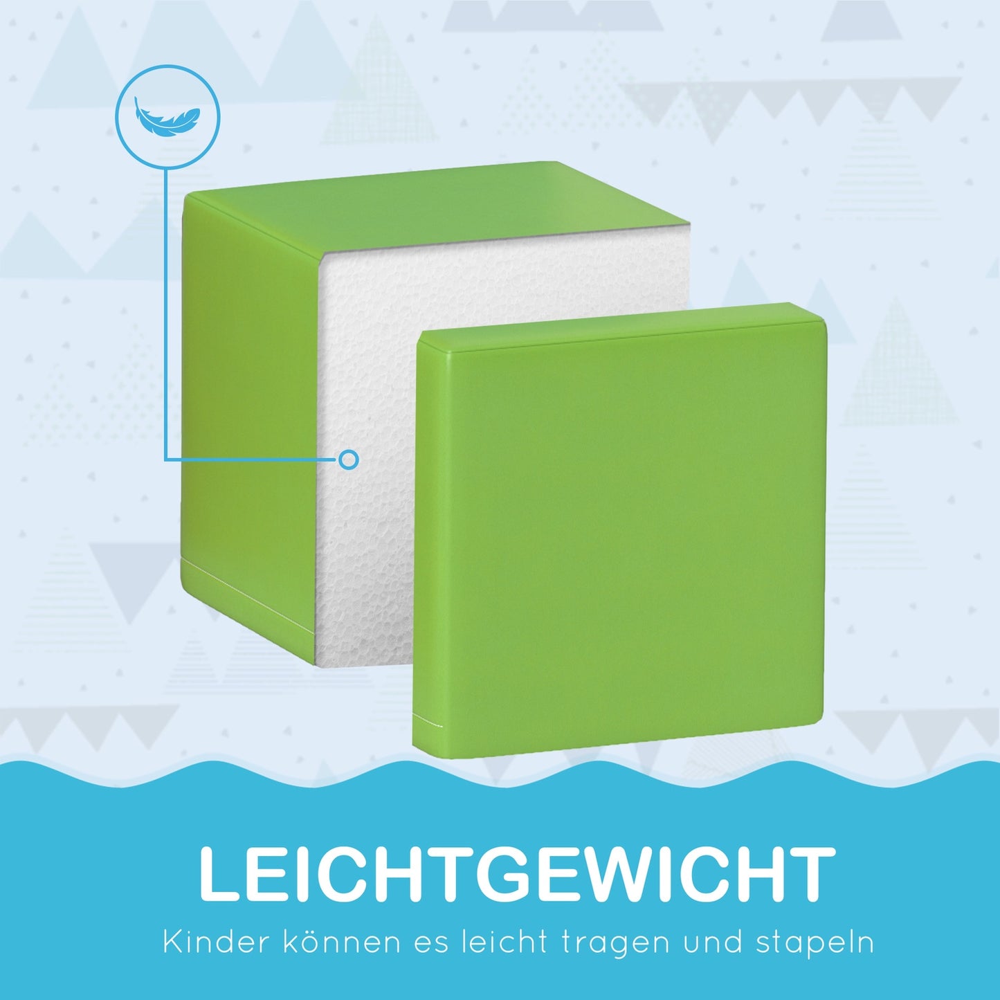 Building blocks in soft foam, artificial leather - 12 pieces