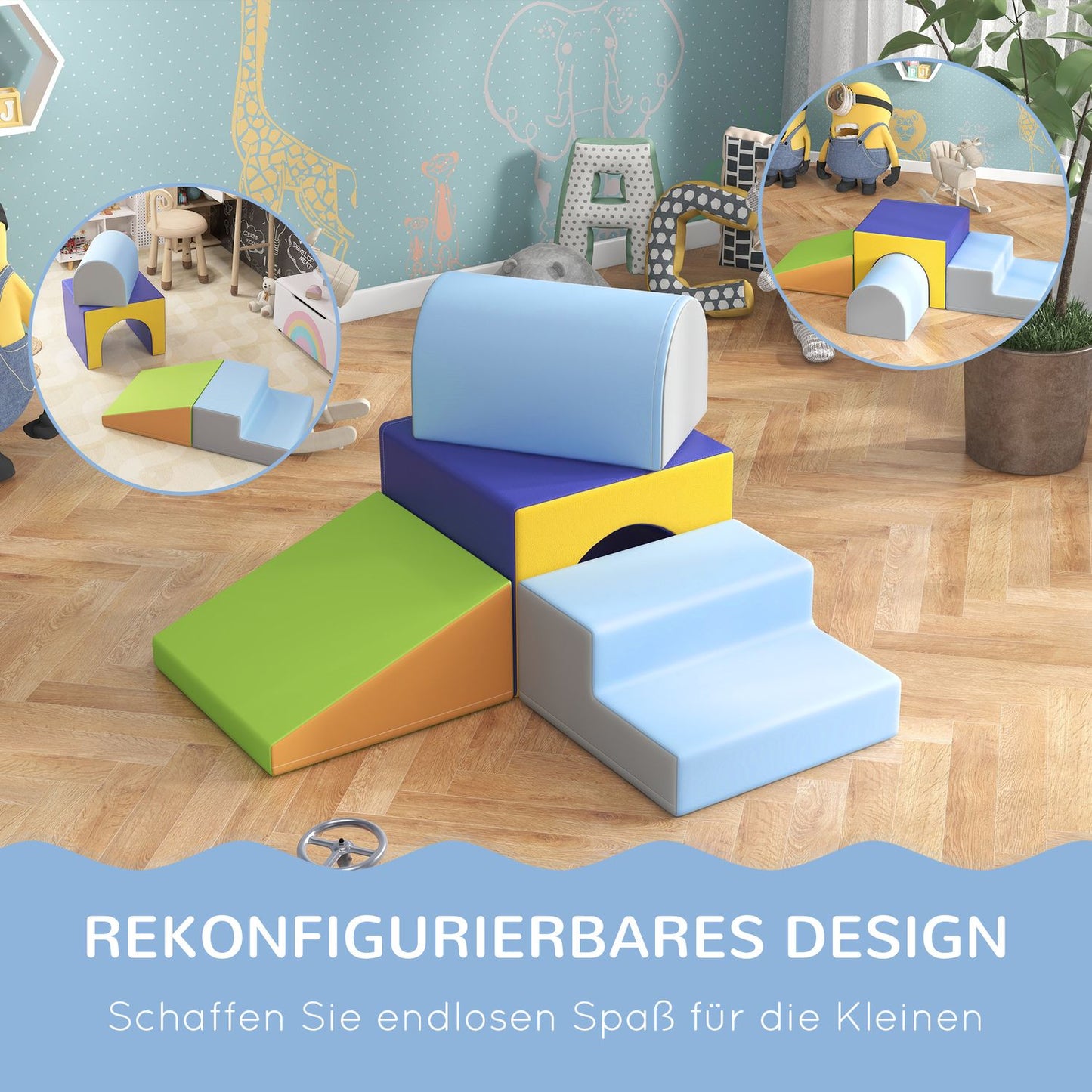 Soft foam building blocks for toddlers, set of 4