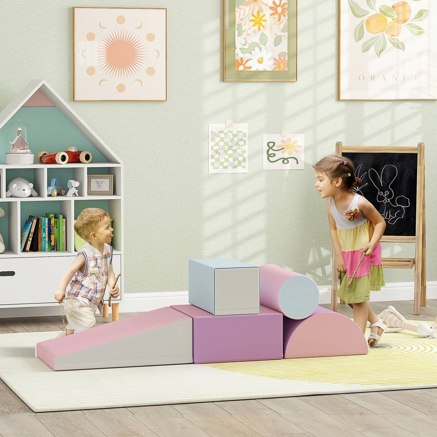 Building blocks in giant foam, artificial leather, 1-3 years