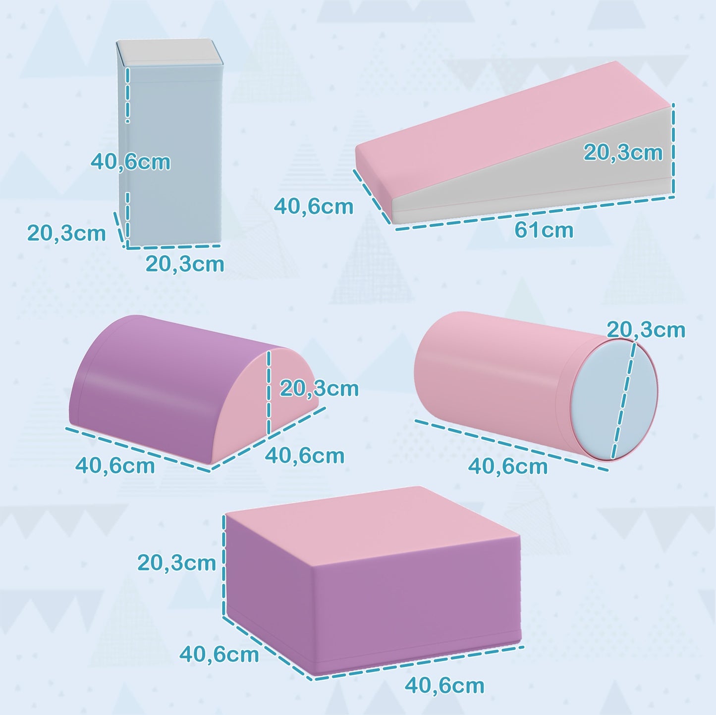 Building blocks in giant foam, artificial leather, 1-3 years
