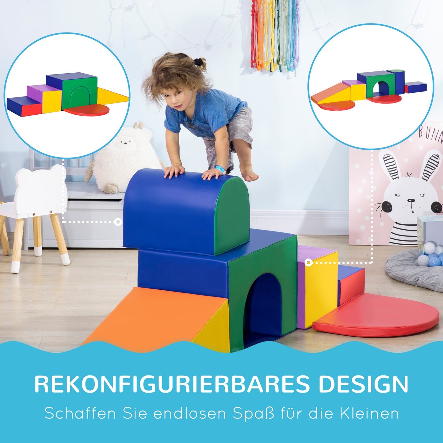 Building blocks in foam, EPE in artificial leather, 1-3 years