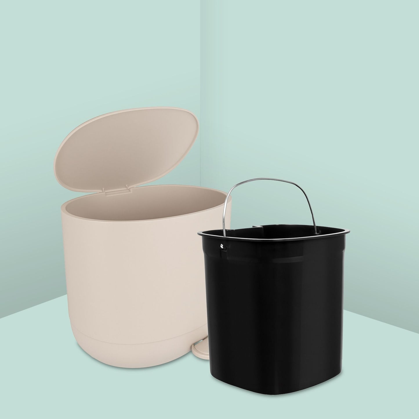 Soft-Close Bathroom Pedal Bin, 7L, Plastic