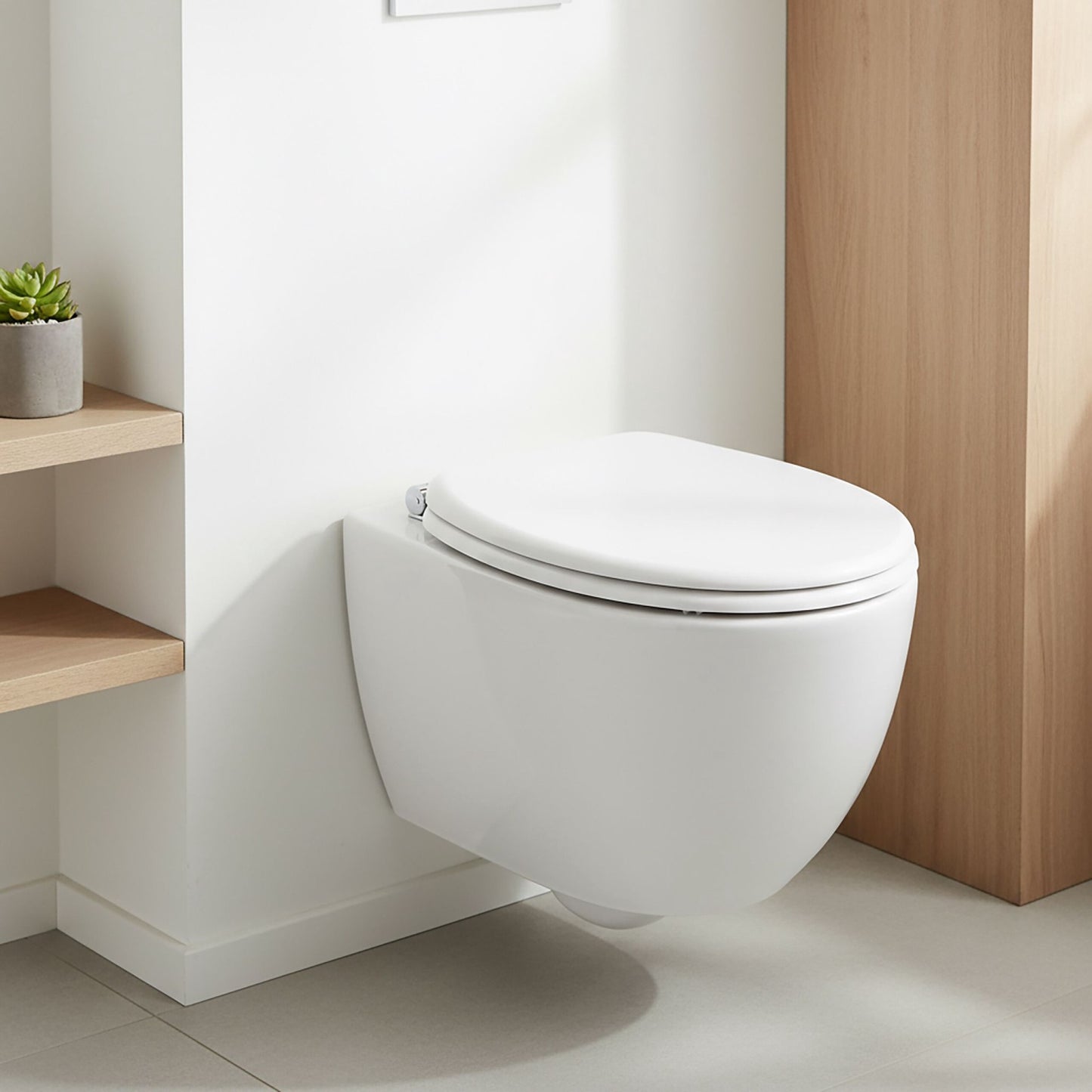 Soft-Close MDF Toilet Seat, Adjustable Hinges