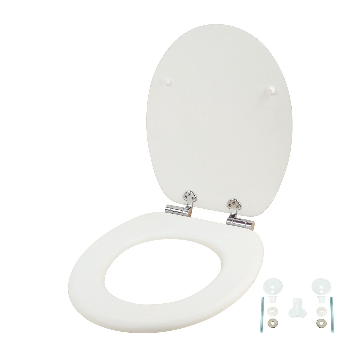 Soft-Close MDF Toilet Seat, Adjustable Hinges