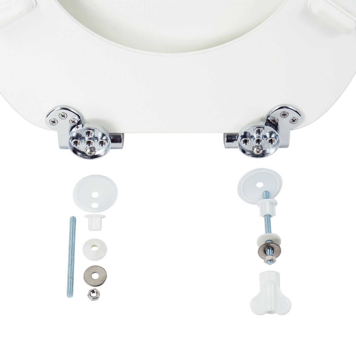 Soft-Close MDF Toilet Seat, Adjustable Hinges