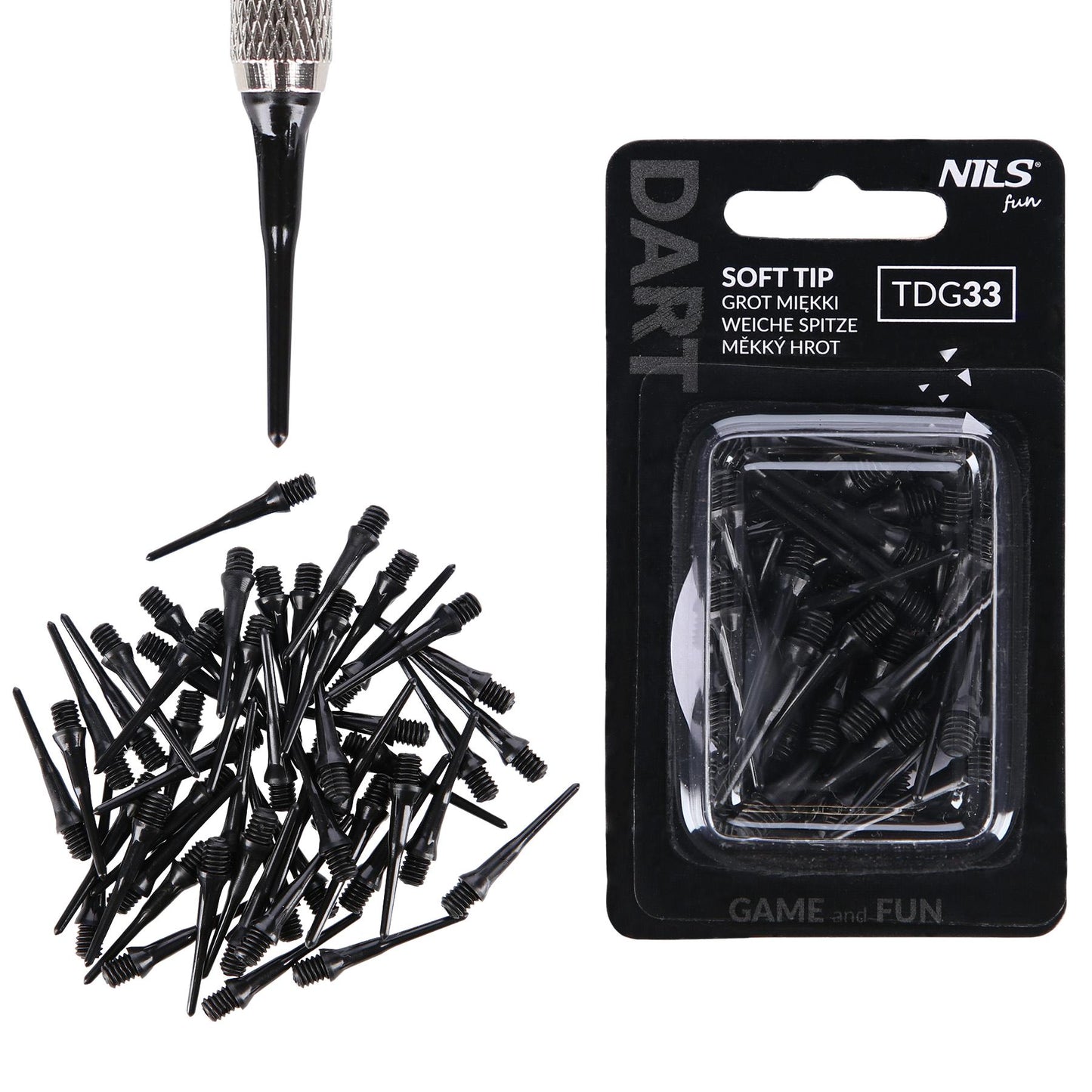 Soft Dart Tip, 33 Pack, Nils Fun