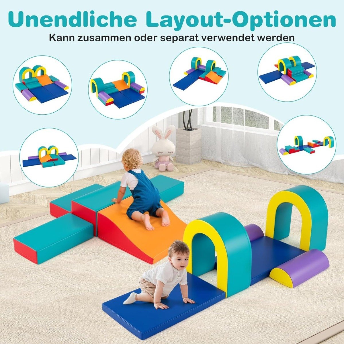 Soft Foam Climbing Blocks Set – 10 Pieces, Green
