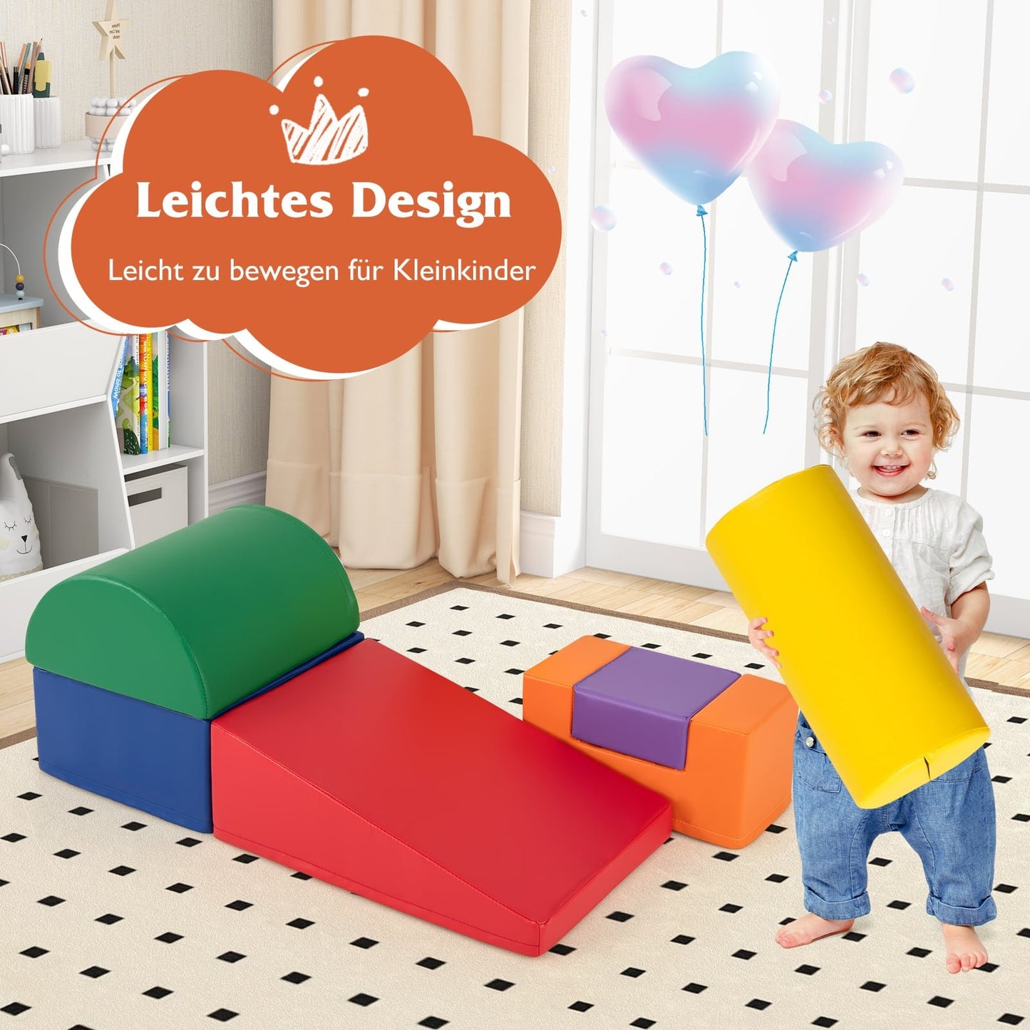 Soft Foam Climbing Blocks Set, 6 Pcs, Multicolor