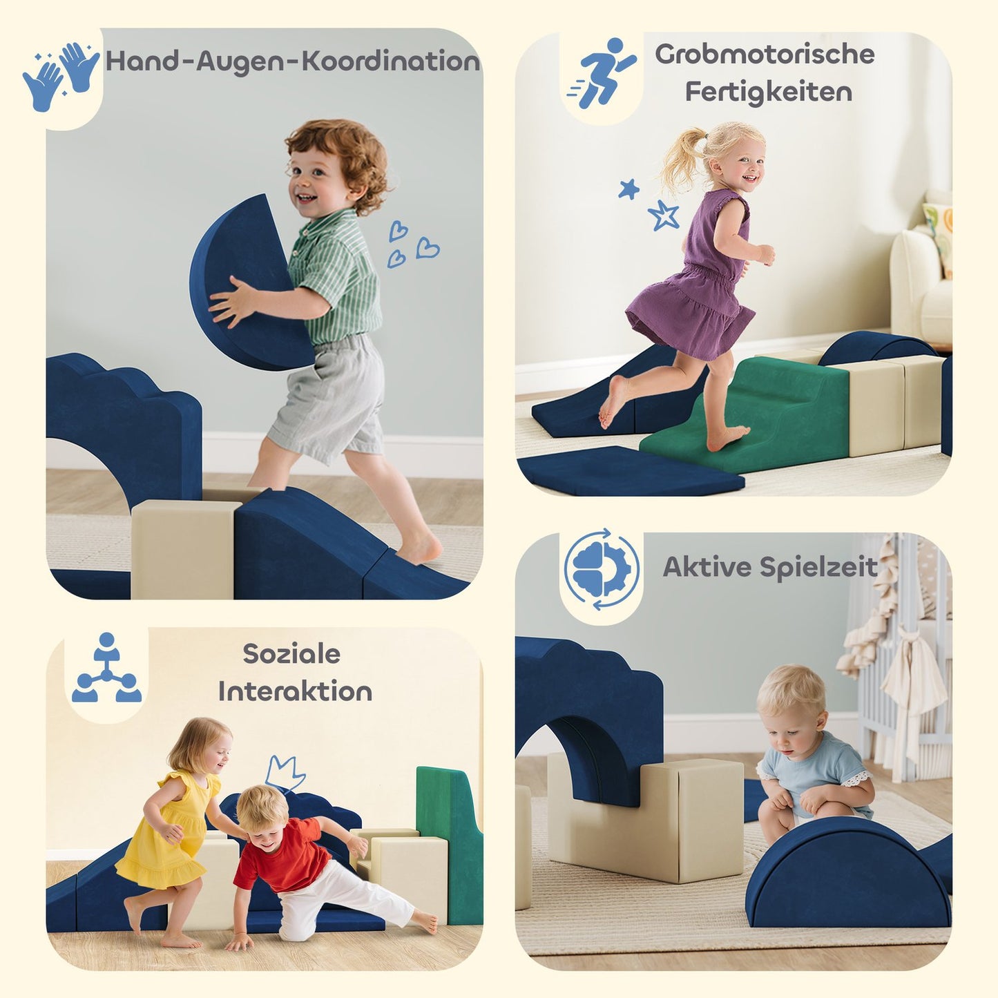 Soft Foam Climbing Blocks Set for Toddlers, Indoor Use