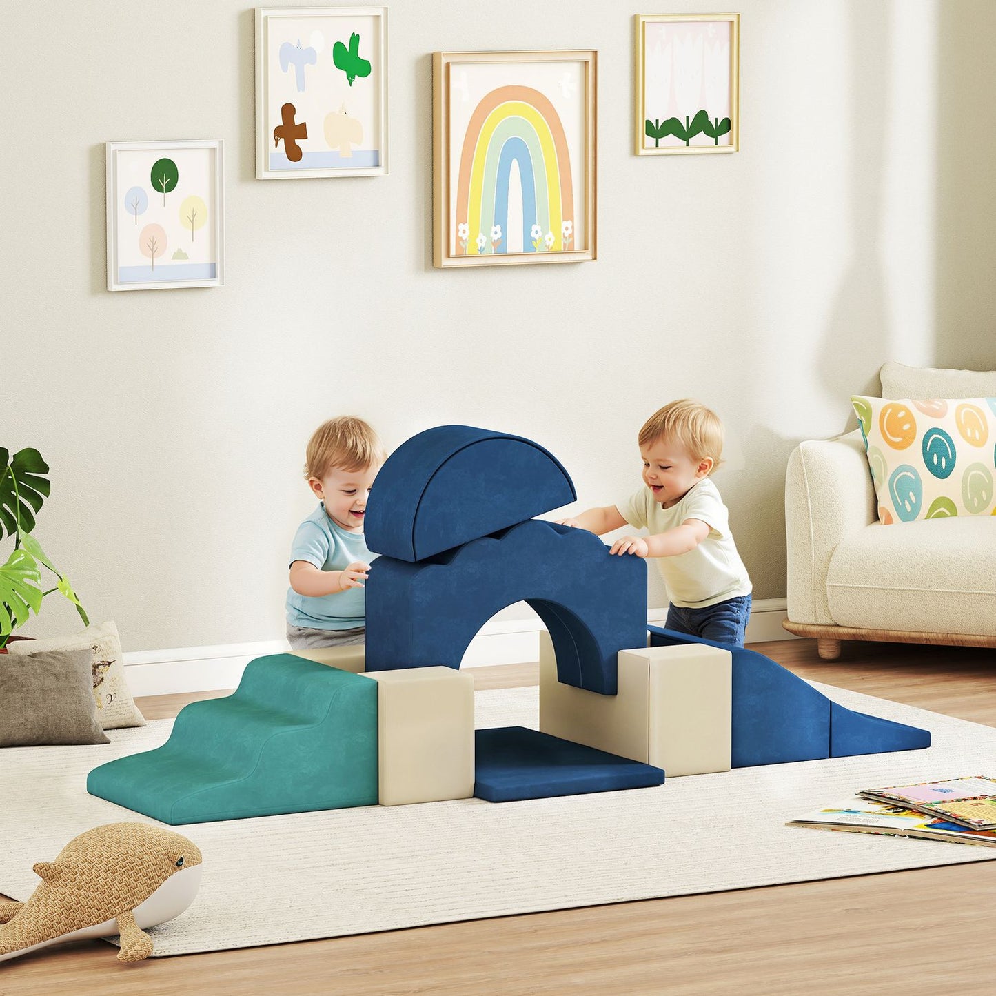 Soft Foam Climbing Blocks Set for Toddlers, Indoor Use