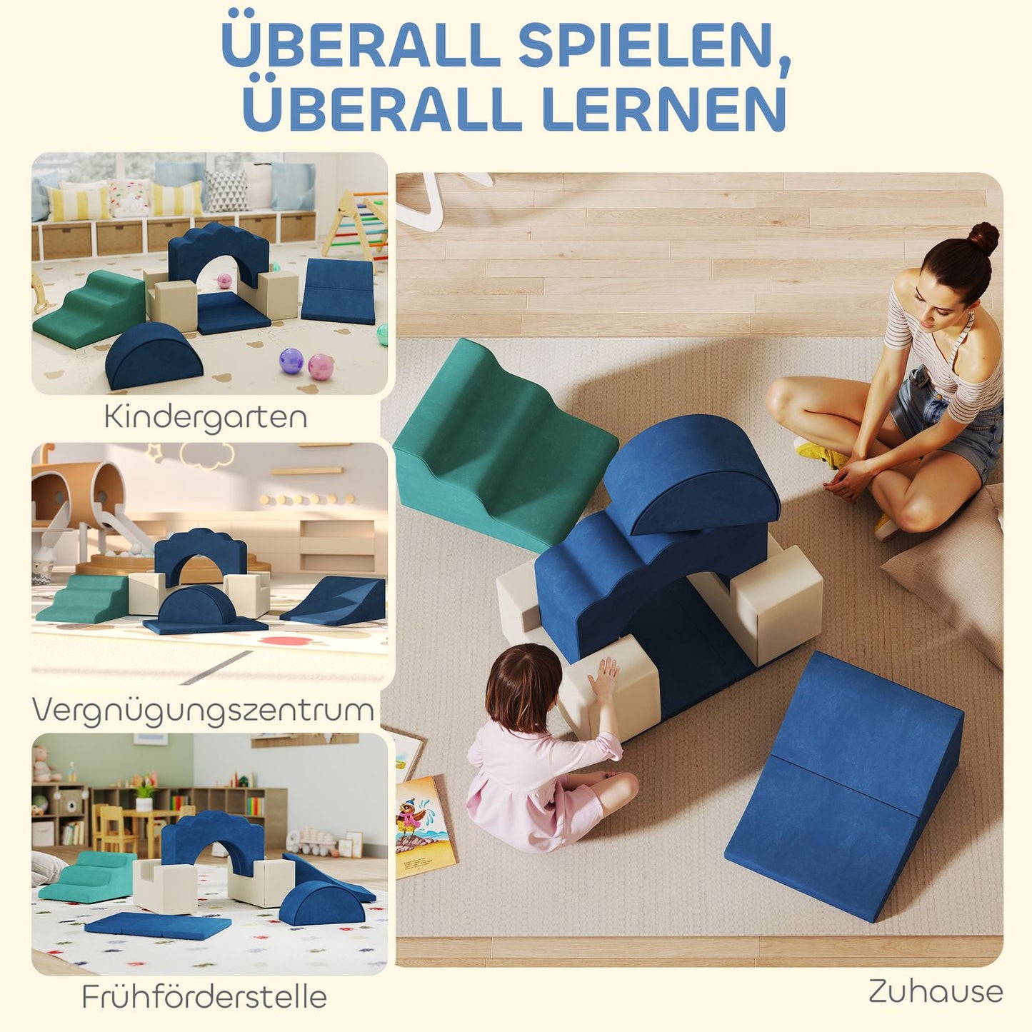 Soft Foam Climbing Blocks Set for Toddlers, Indoor Use