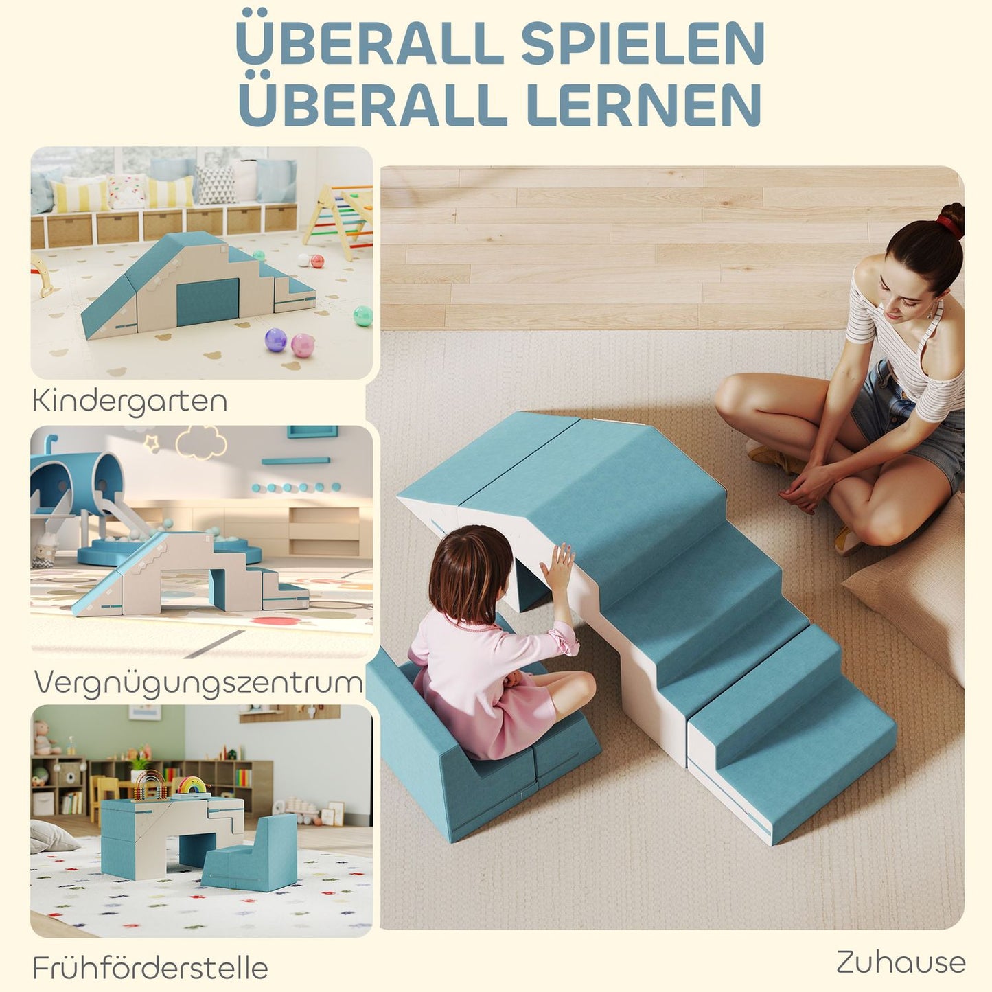 Soft Play Block Set for Toddlers, Faux Leather, Foam