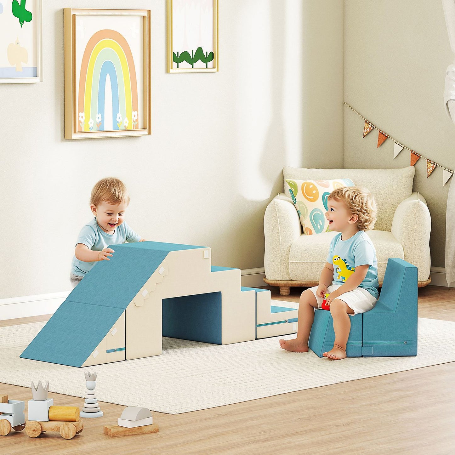 Soft Play Block Set for Toddlers, Faux Leather, Foam