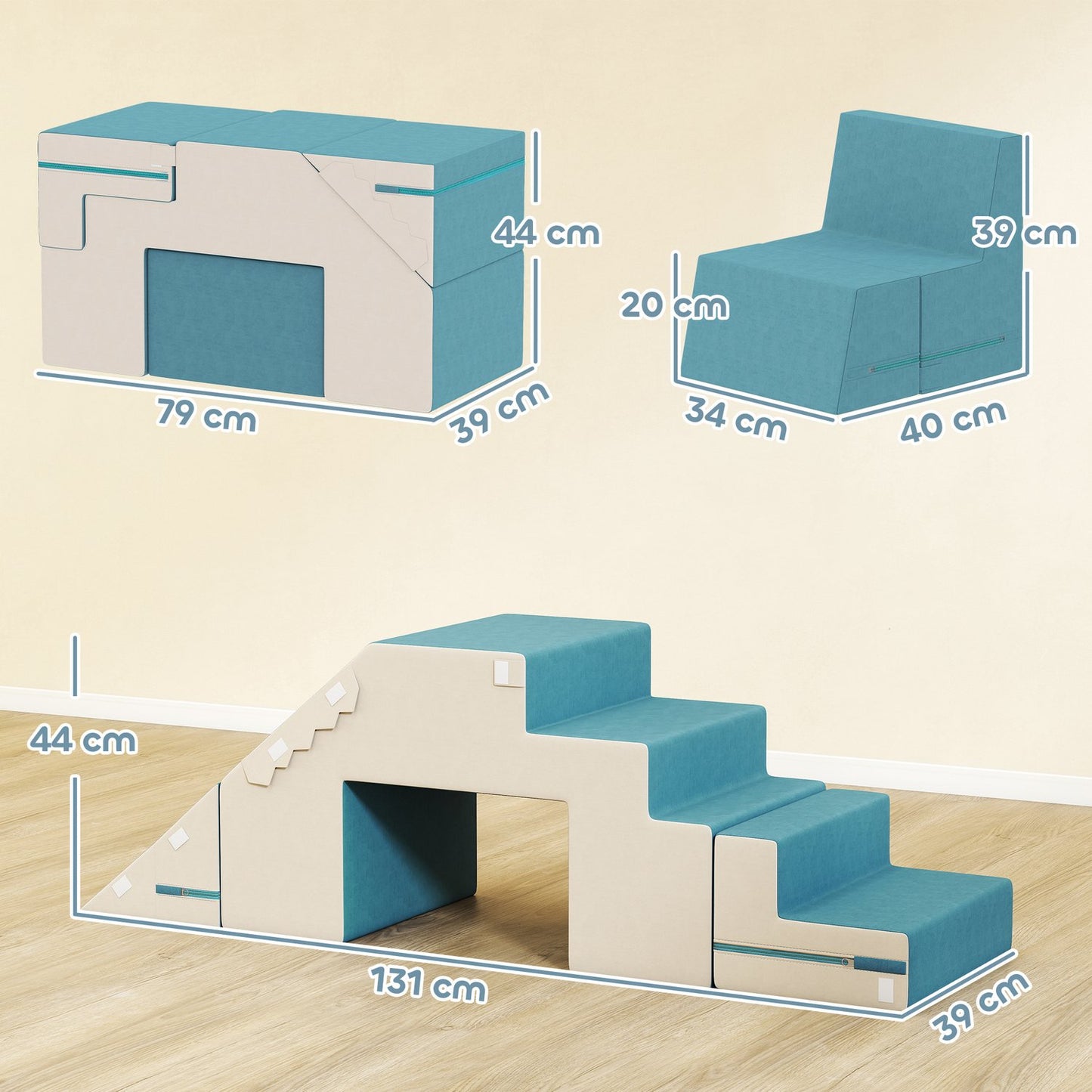 Soft Play Block Set for Toddlers, Faux Leather, Foam
