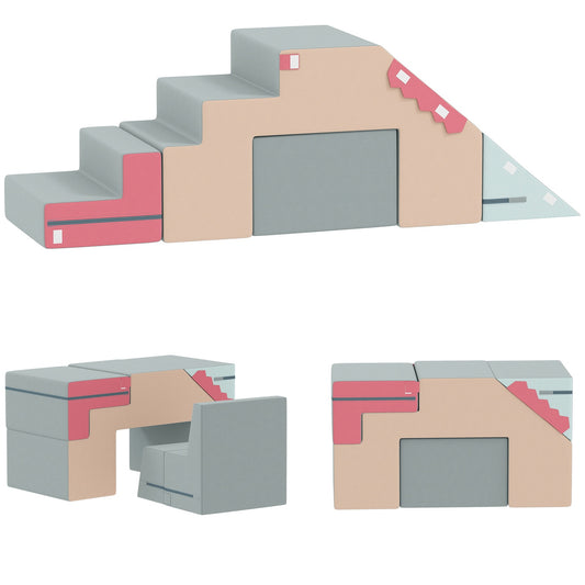 Soft Play Blocks Set for Toddlers, Foam & Faux Leather