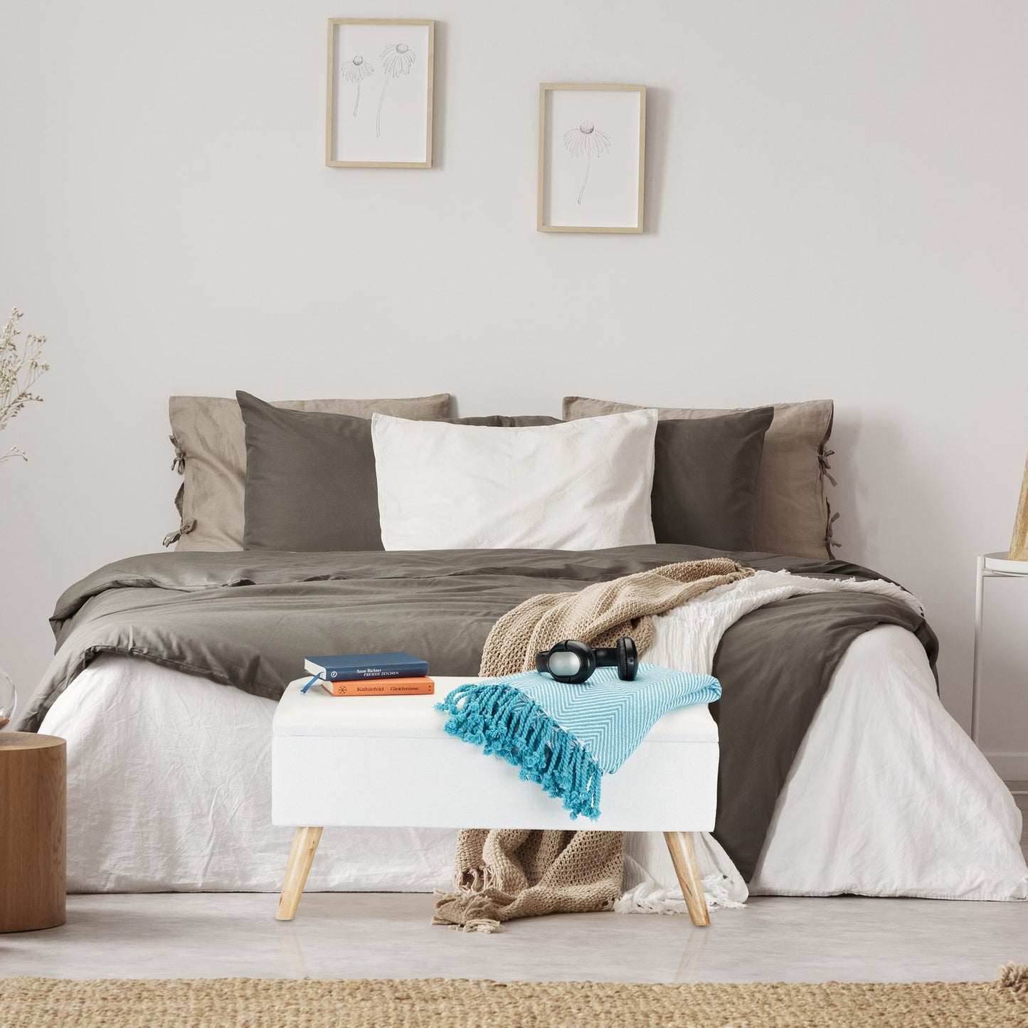 Soft bench with storage