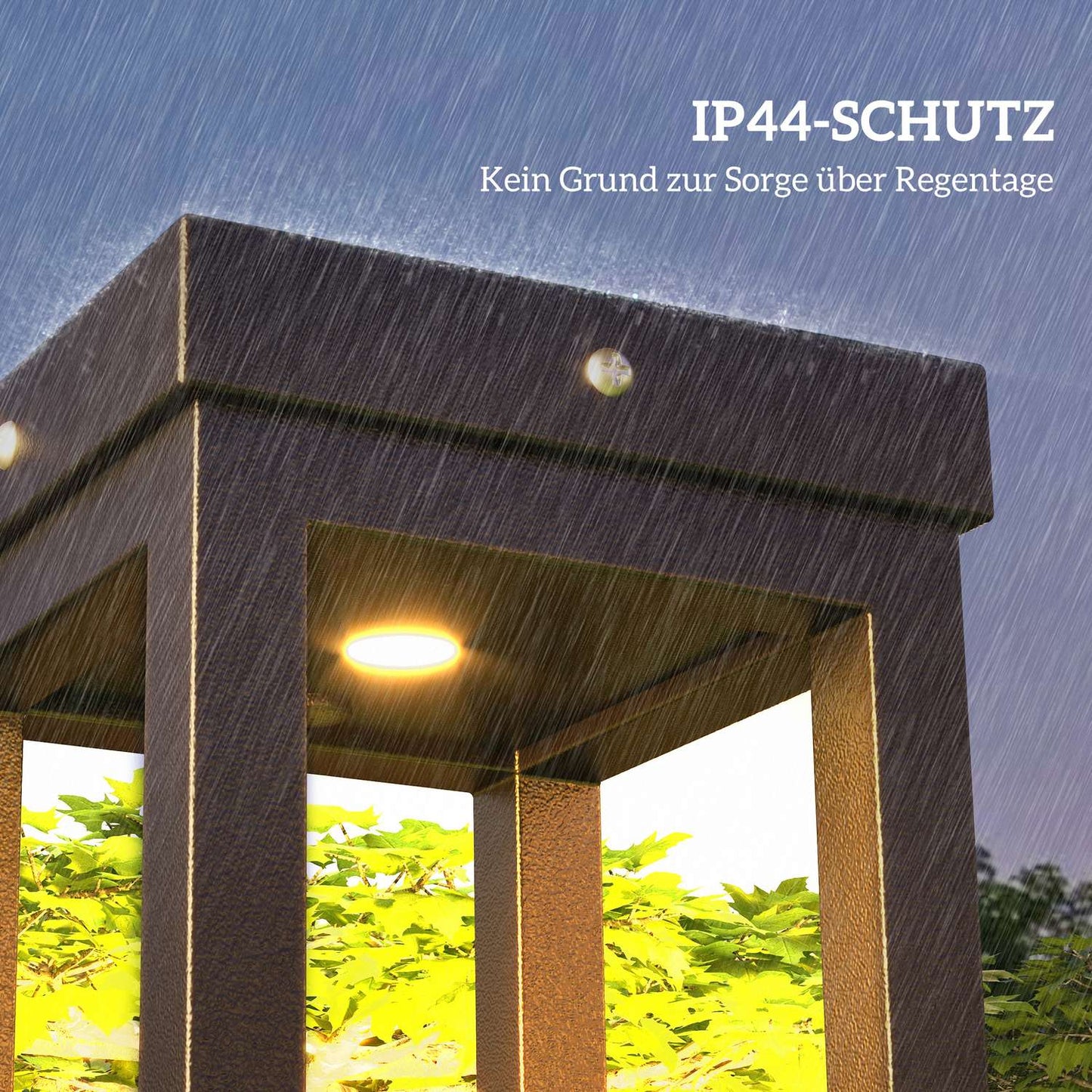 Solar Powered LED Path Light, IP44 Waterproof, Black