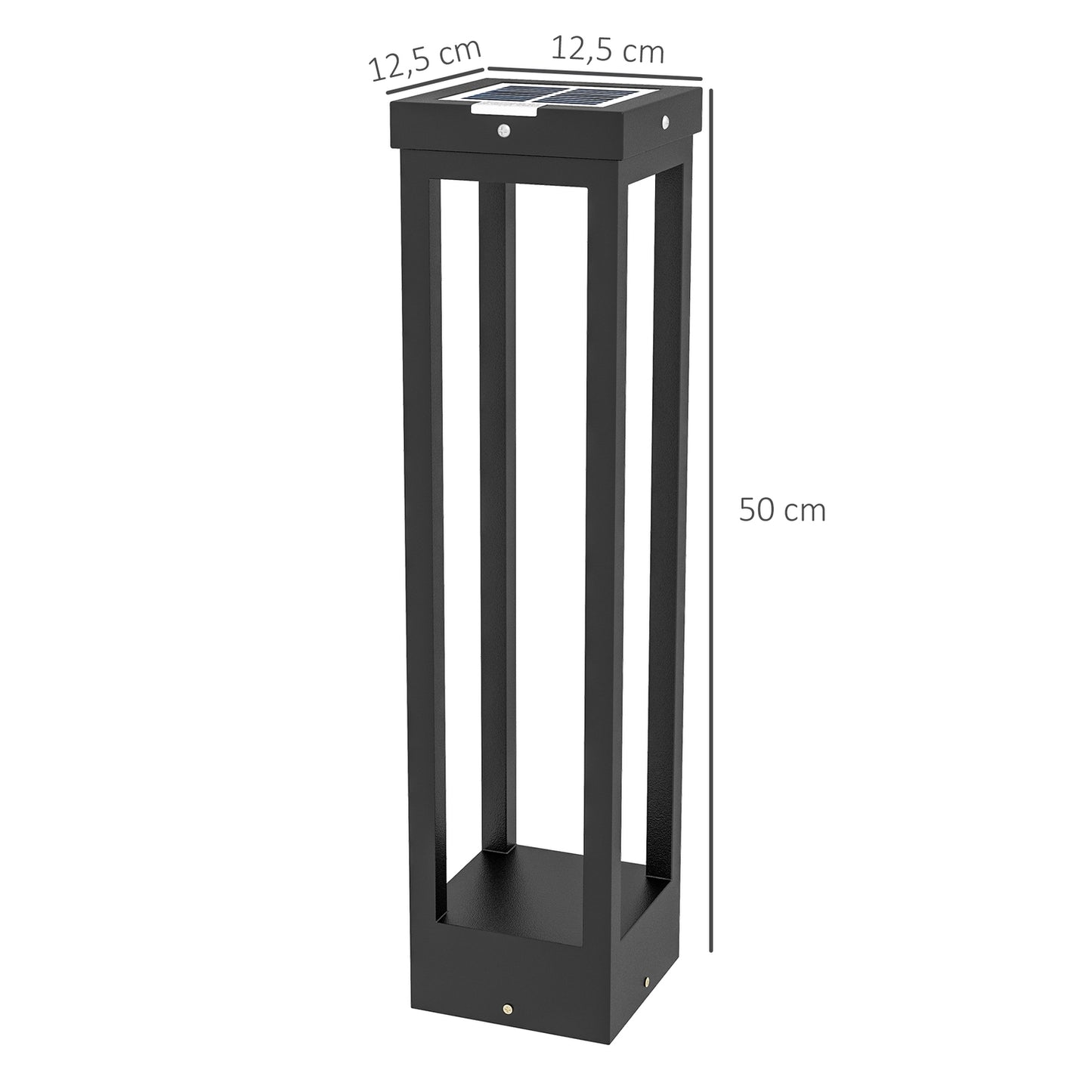 Solar Powered LED Path Light, IP44 Waterproof, Black