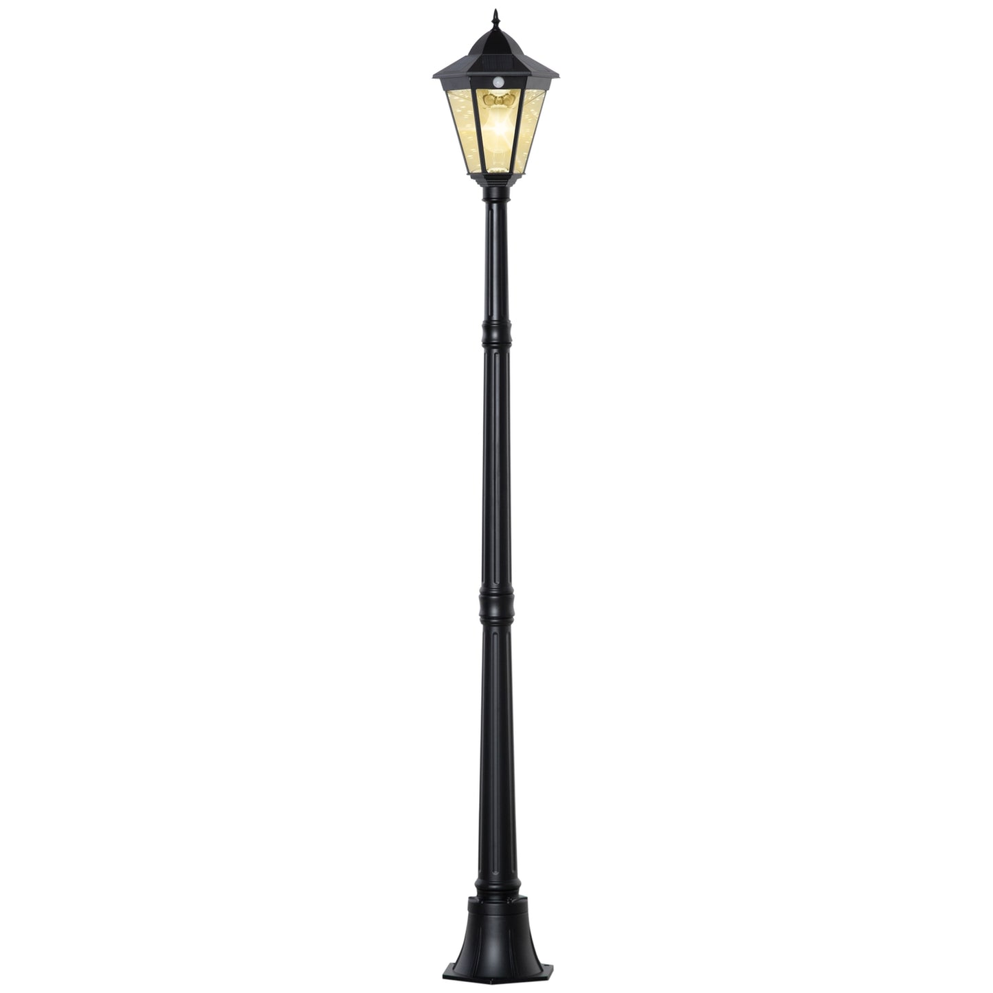 Solar Garden Path Light, 19 LED, 130 Lumen, Black