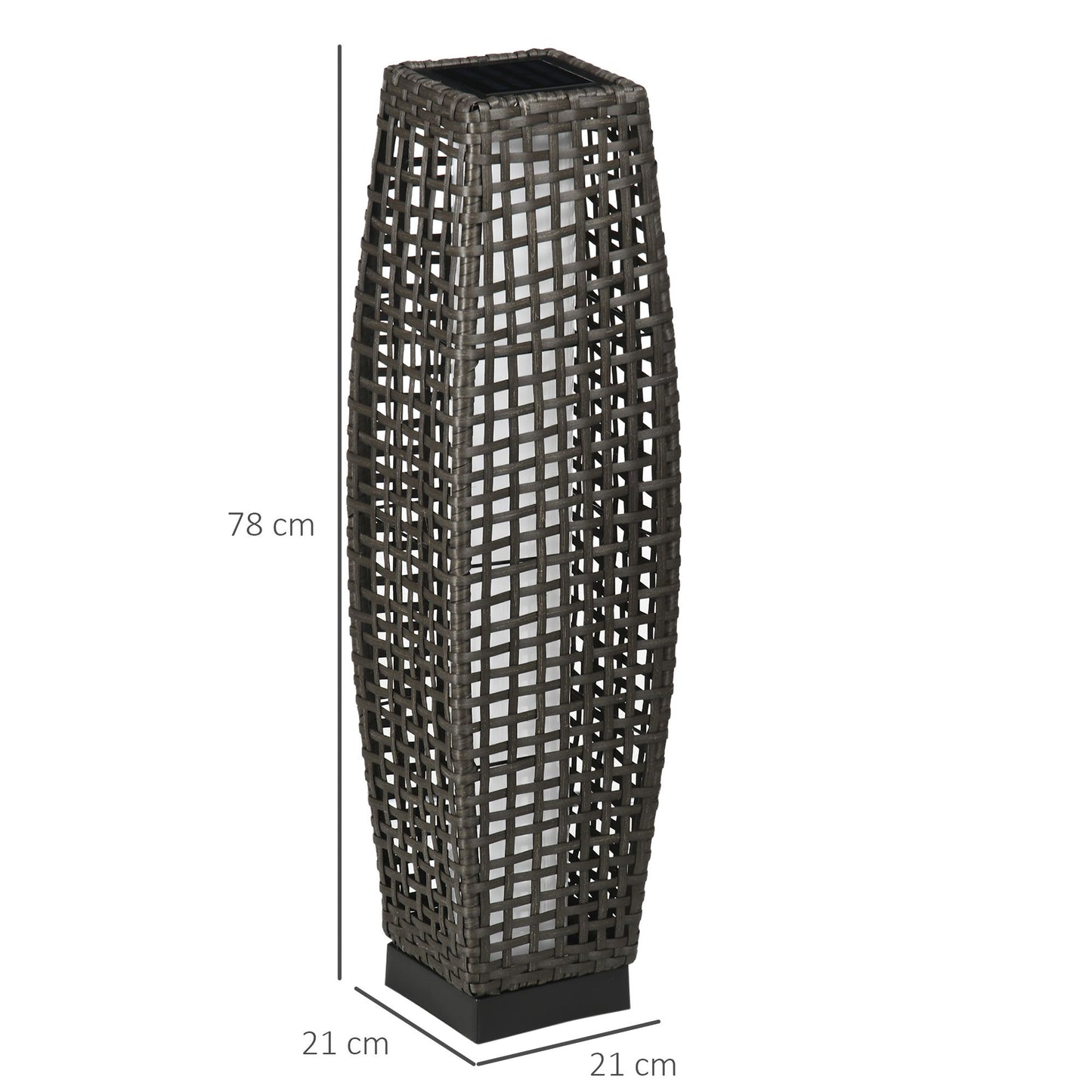 Solar Garden Lantern, LED, Rattan Design, Auto On/Off
