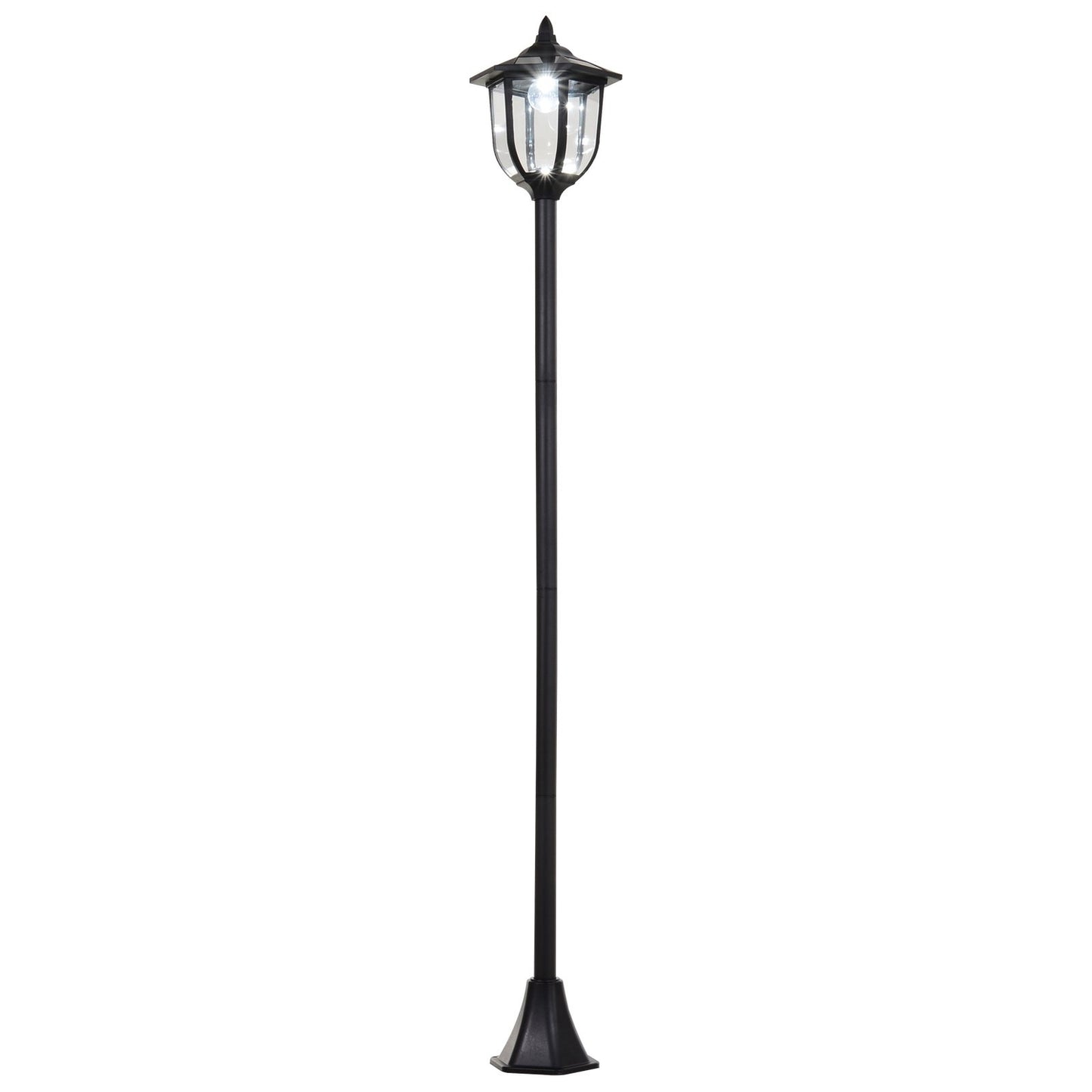 LED Solar Garden Lantern - 30/60 Lumen, Plastic, Black