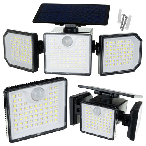 Solar Lamp 167 LED, 500lm, Motion Sensor, Remote