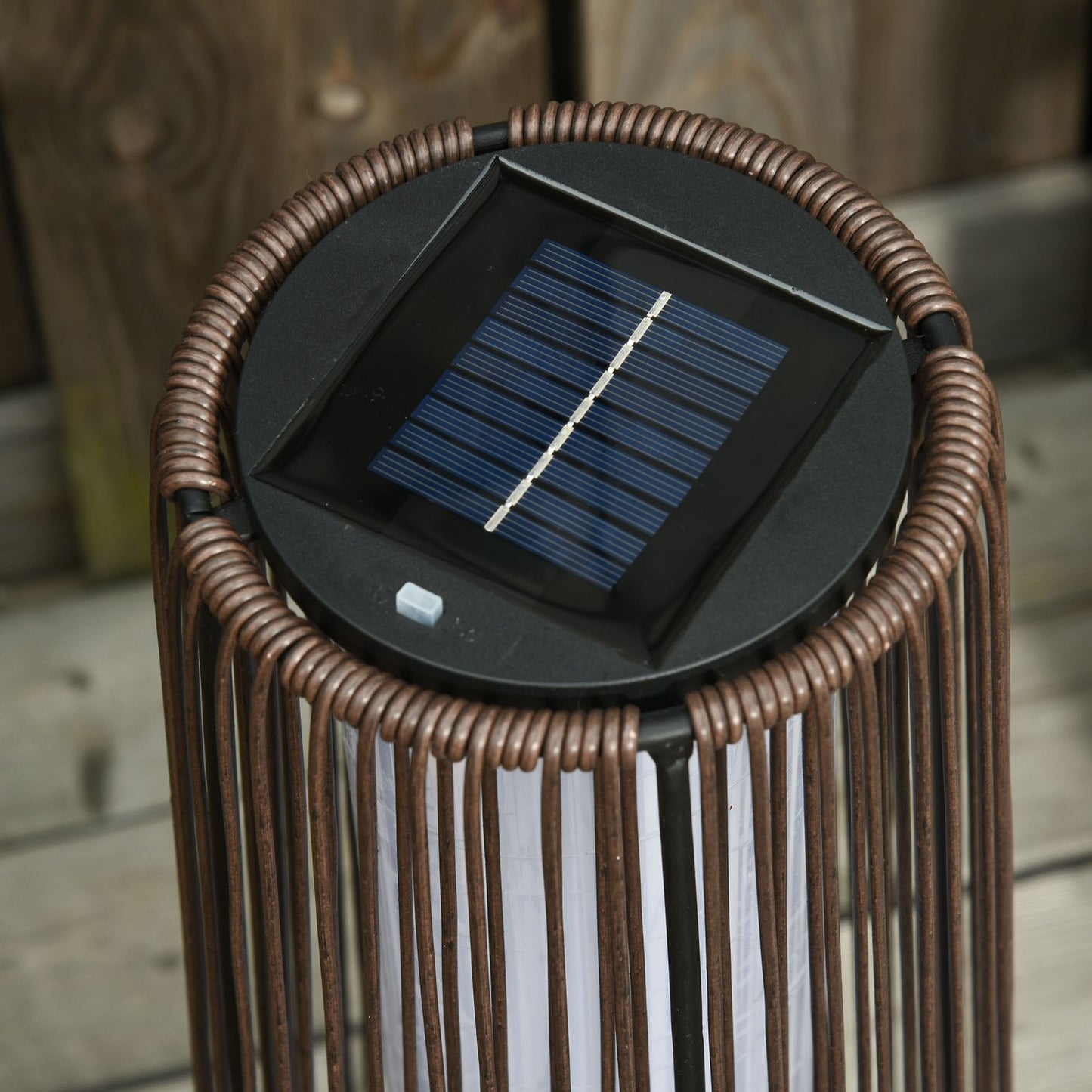 Solar Rattan Garden Lamp, LED, 61 Cm, Brown