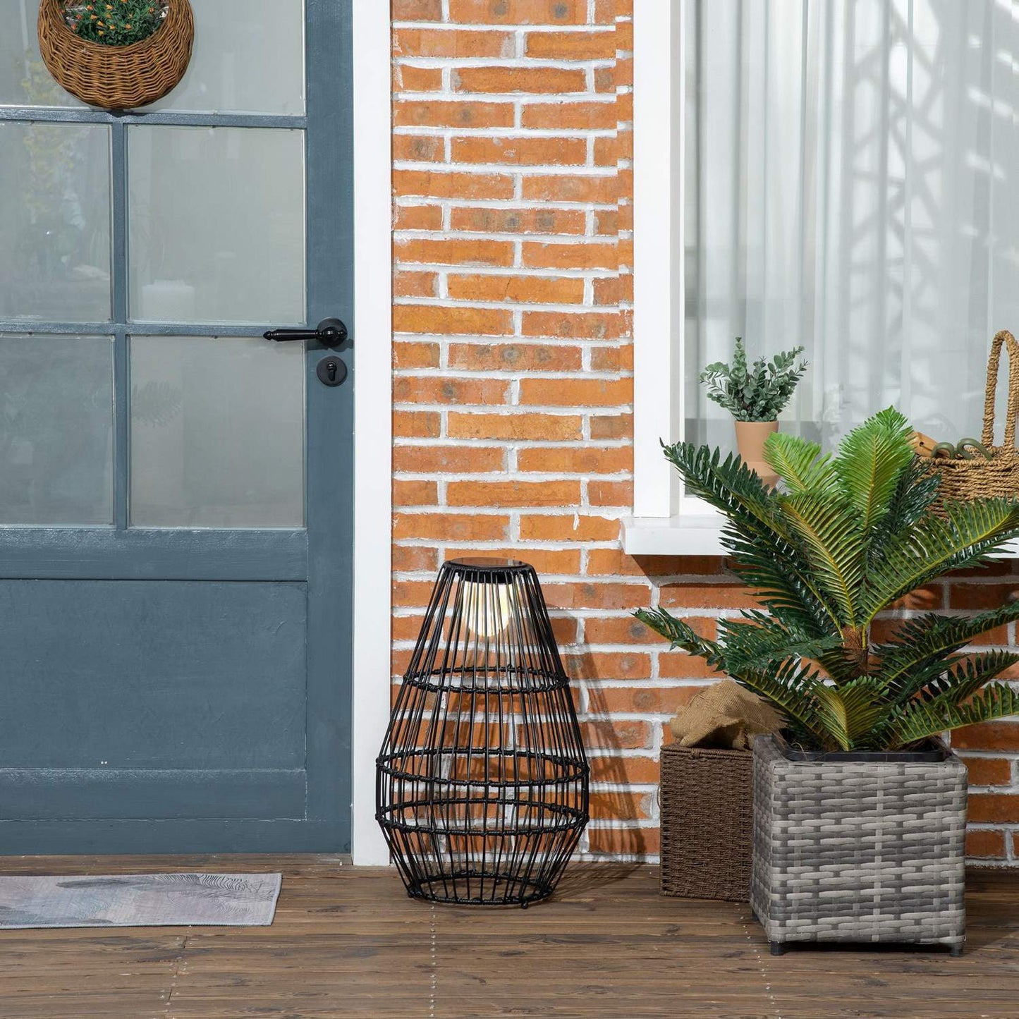 Solar garden light, drum design, waterproof, light sensor