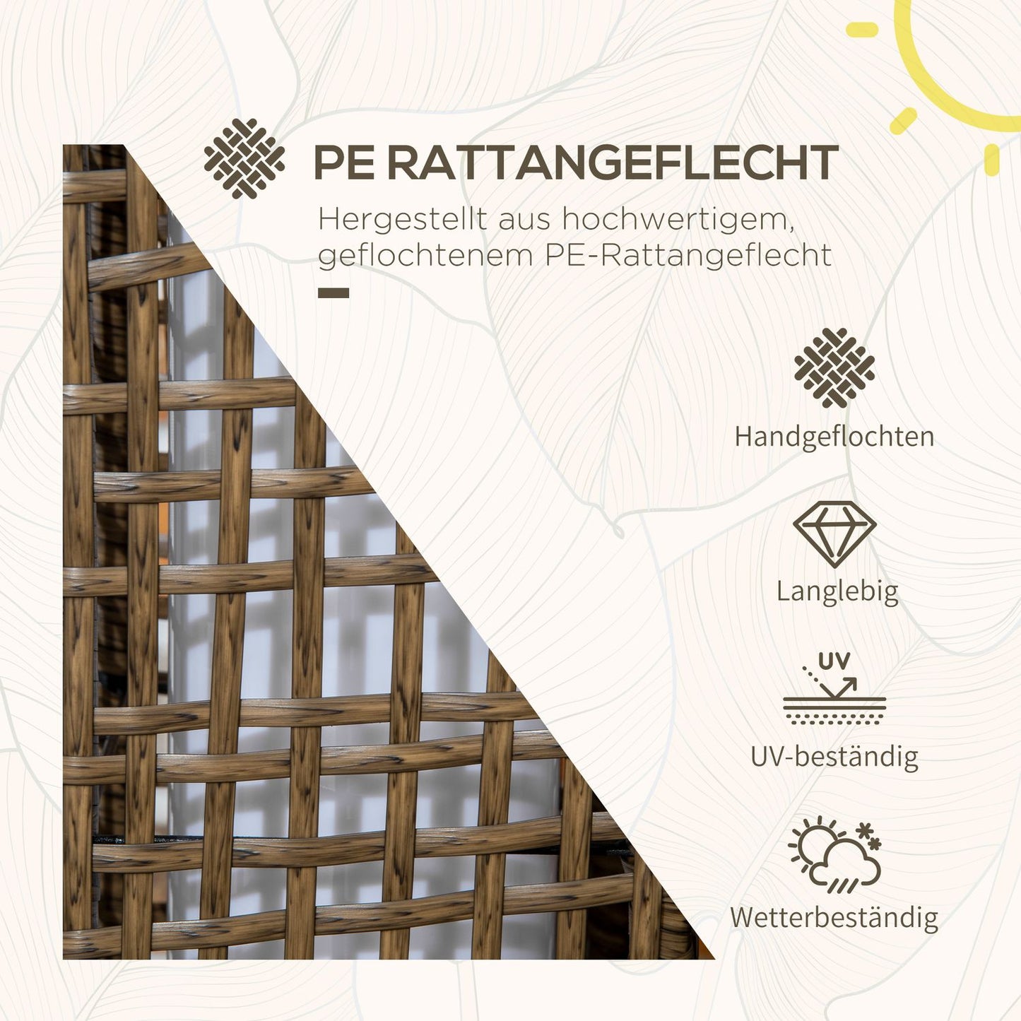 Solar rattan lamp - Waterproof LED with light sensor