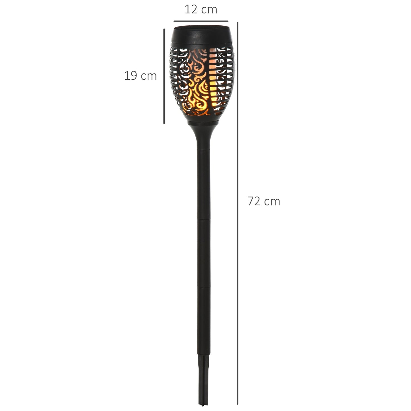 Set of 4 solar garden lights - 6-8H light, IP44, black