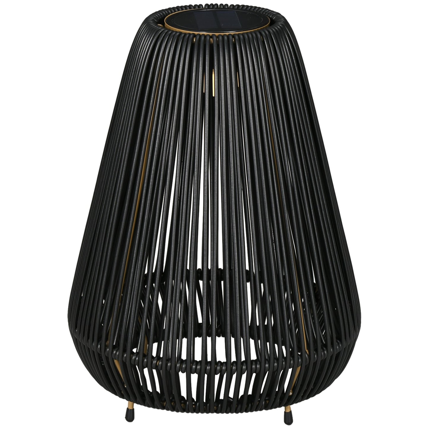 Solar Path Light, waterproof rattan LED with sensor, black