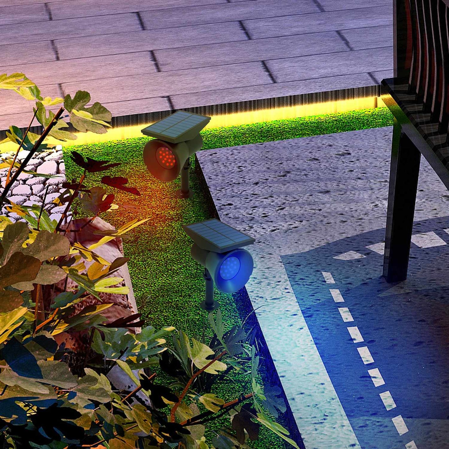 Solar Garden Lights, 2 Colors, Wall/Floor Mount, IP54 Waterproof