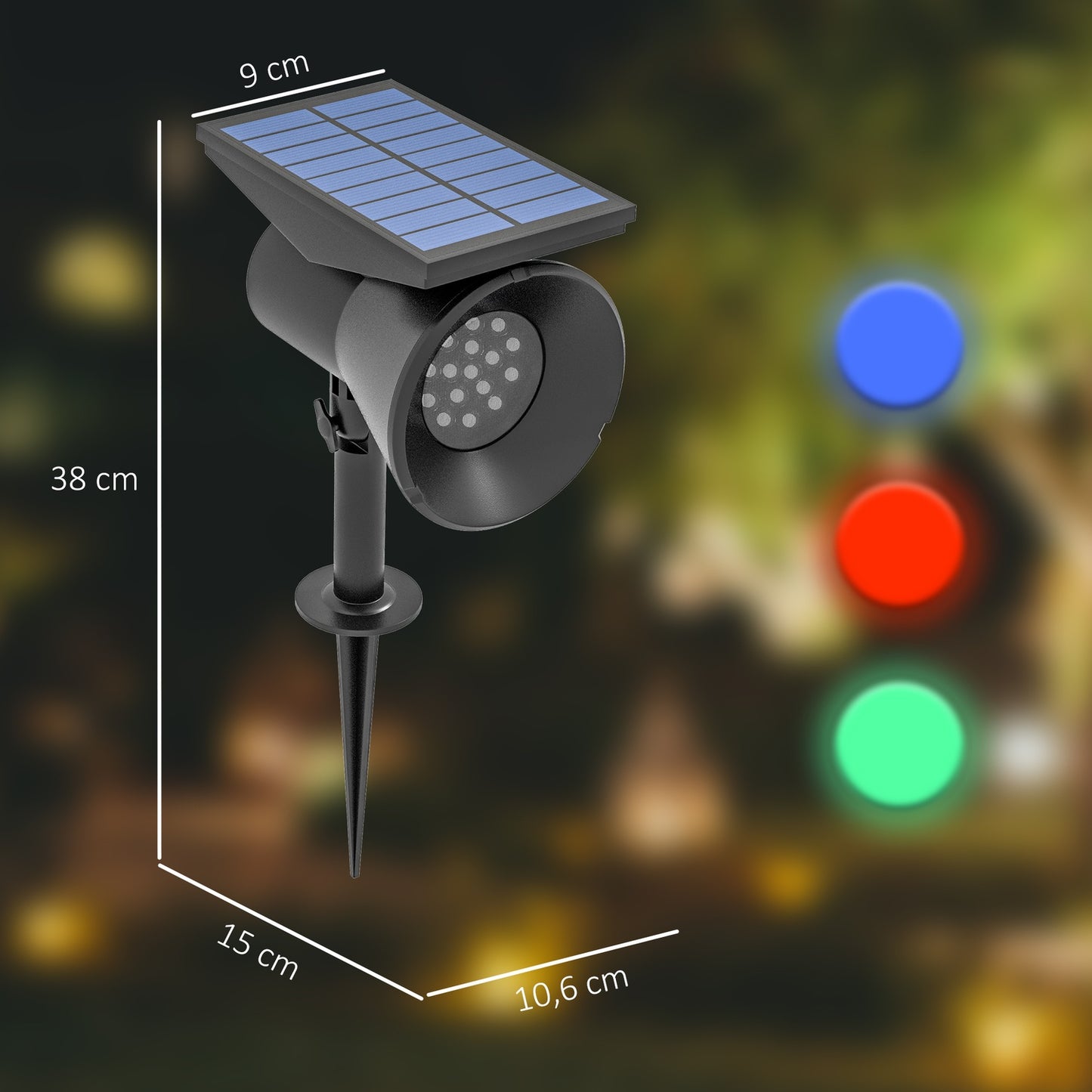 Solar Garden Lights, 2 Colors, Wall/Floor Mount, IP54 Waterproof