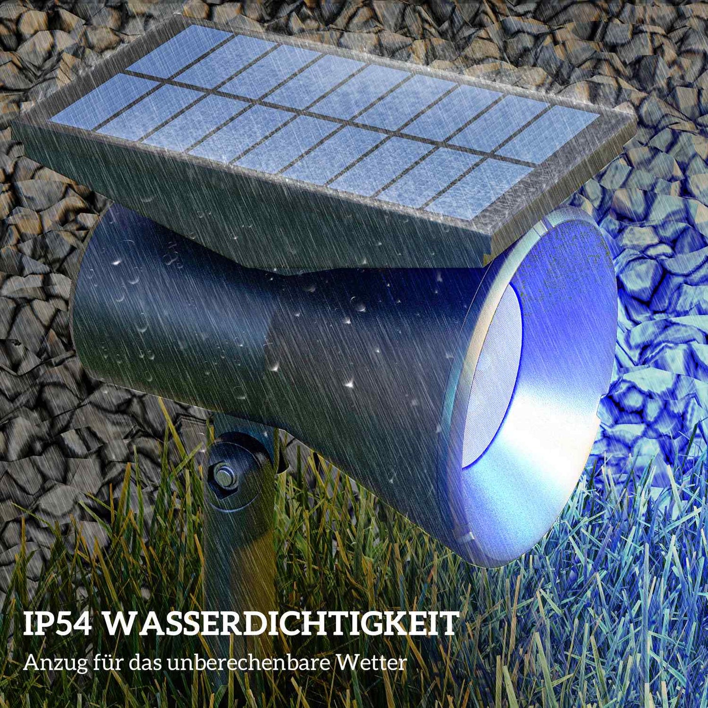 Solar Garden Lights, 2 Colors, Wall/Floor Mount, IP54 Waterproof