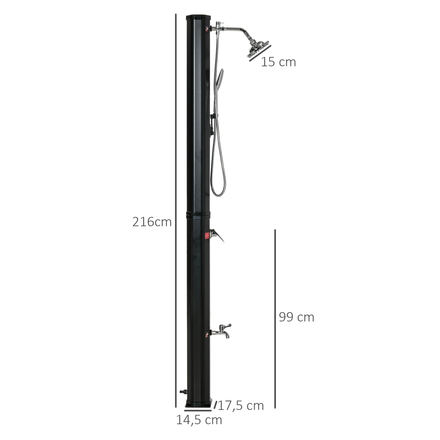 Solar Shower 35L Camping Hot Water System - Black