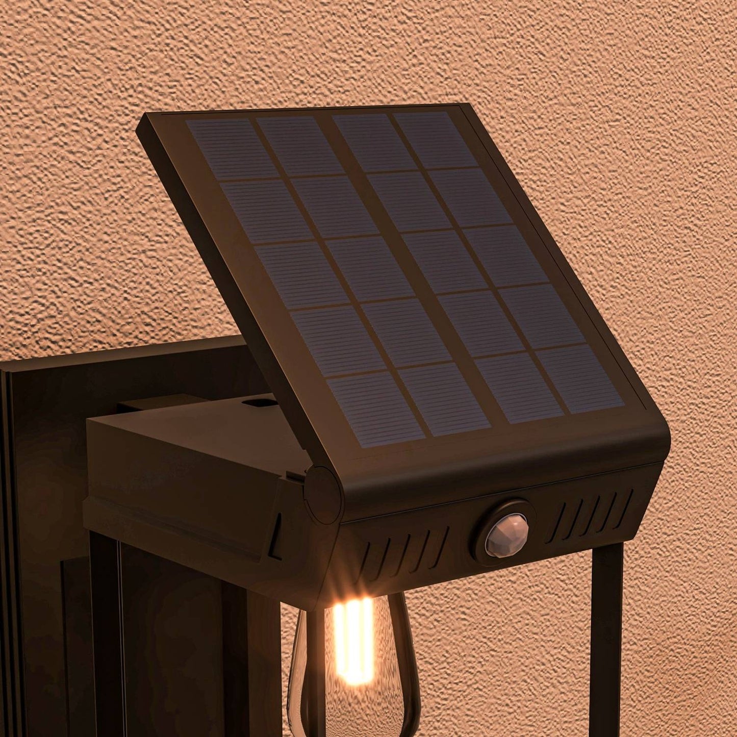 Outdoor Solar LED wall light, warm white, adjustable sensor