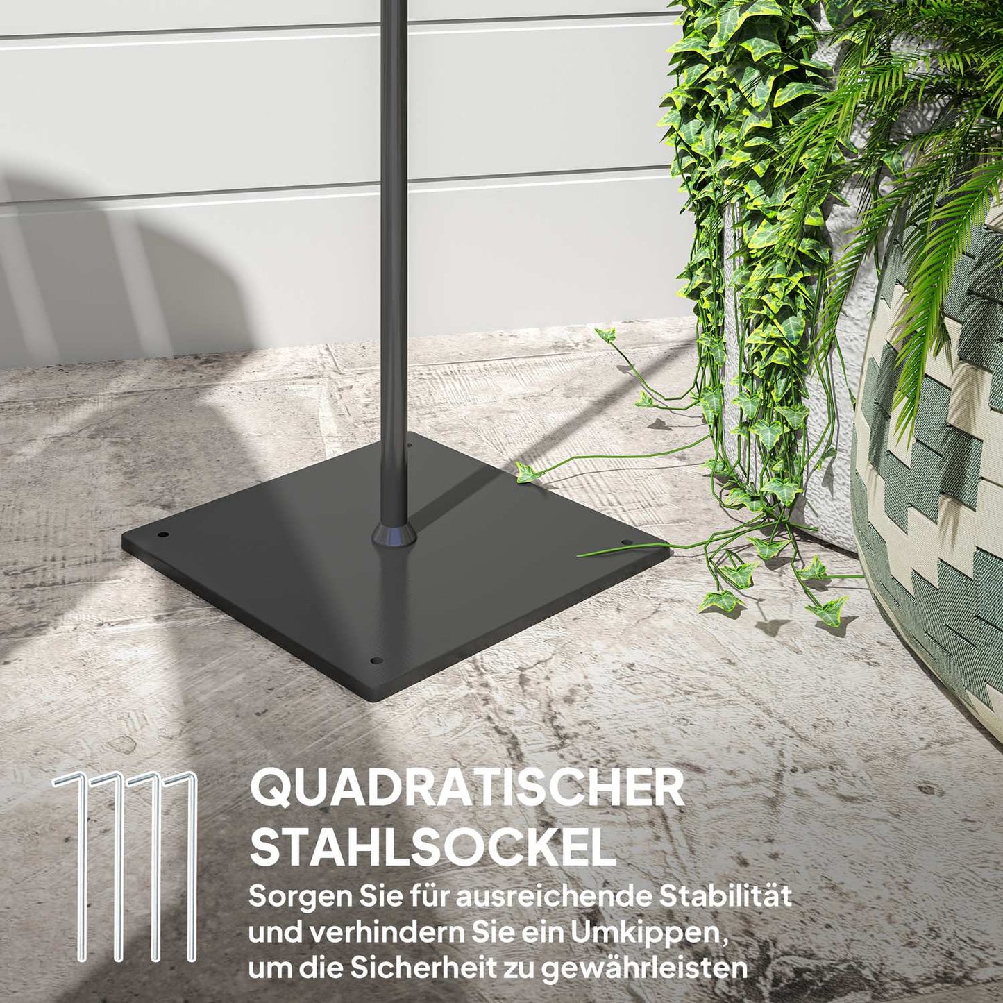 Rattan Solar Floor Lamp, Light Sensor, IP44 Waterproof