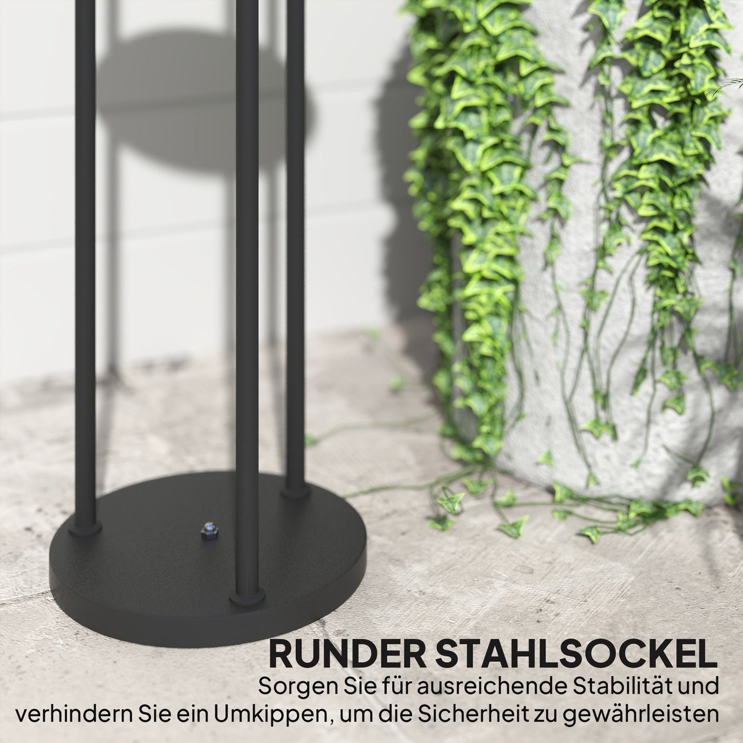 Solar floor lamp, rattan, Boho Style, outdoor, IP44 waterproof
