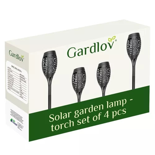 Solar garden lamp - torch, set of 4, 23560
